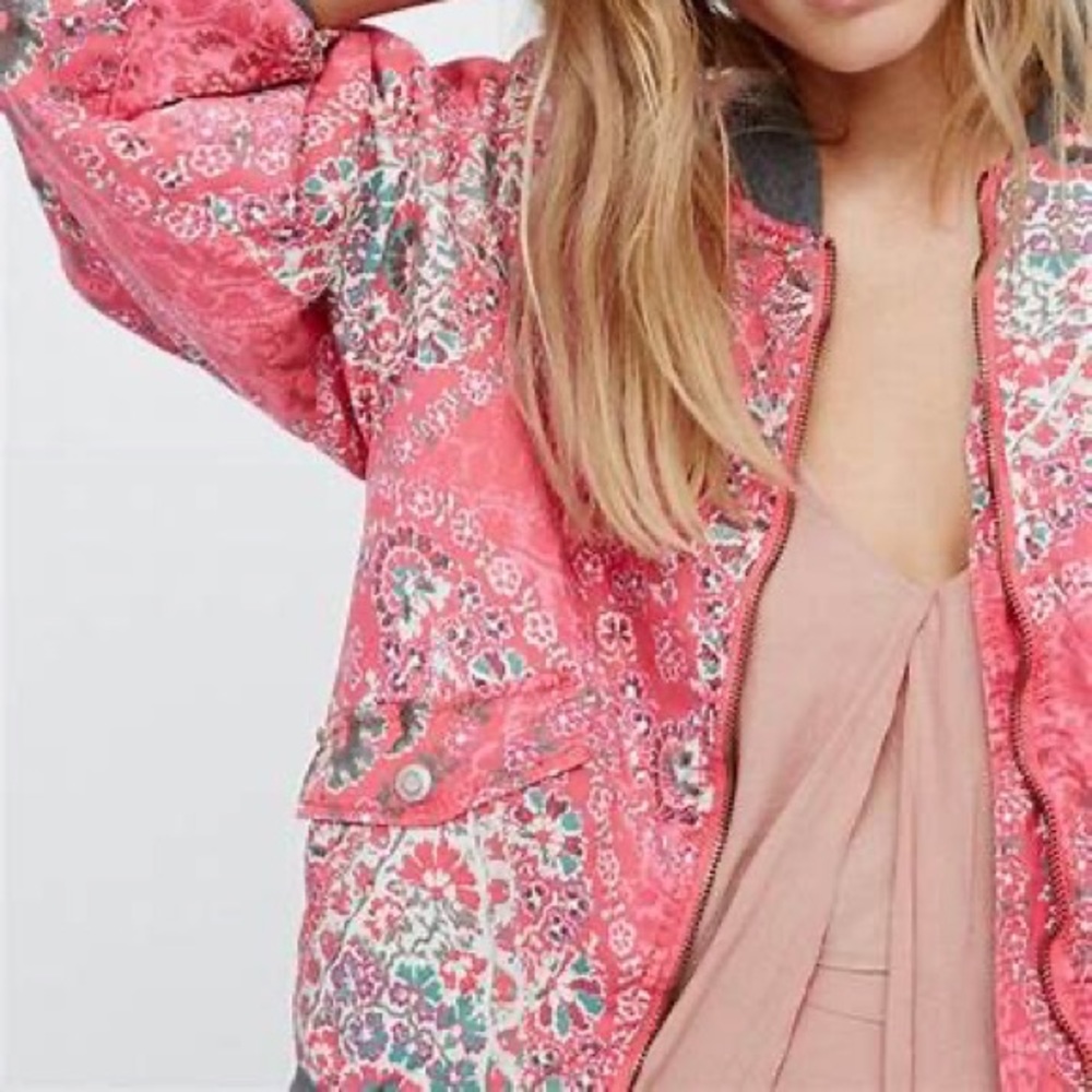 FREE PEOPLE Paisley Print Quilted Bomber Jacket - Picture 5 of 16